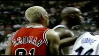 Shaq 0 FG  3 points when guarded by Rodman  1996 ECF Game 4 [upl. by Nimesay]