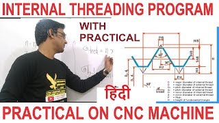 cnc programming  internal threading program  g76 threading program [upl. by Hobie558]