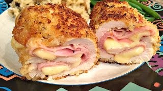 Chicken Cordon Bleuwich Baked Chicken Ham and Cheese Sandwich Recipe [upl. by Trutko]