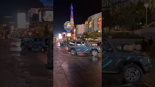 The allnew Electric GWagon dancing on the Las Vegas Strip demonstrating the GTurn 🤯 [upl. by Llehcor368]