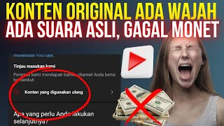 Gawat‼️Konten Original Ada Wajah dan Suara Ditolak Monetisasi [upl. by Anined]