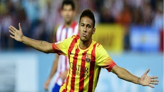 Goal Neymar  Atletico Madrid 11 Barcelona HD  Spanish Super Cup 2182013 [upl. by Dnalyar397]