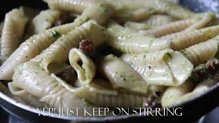 How To Make Homemade garganelli pasta with basil pesto and crispy pancetta [upl. by Trudie527]