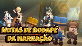 Notas de Rodapé da Narração  Missões Mundiais e Quebracabeças  Genshin Impact 48 [upl. by Nelia]