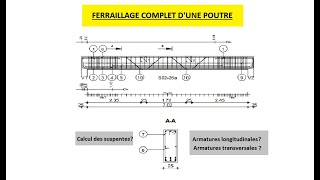 CALCUL DU FERRAILLAGE COMPLET DUNE POUTRE [upl. by Butcher550]