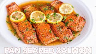 Easy Pan Seared Salmon Recipe with Lemon Butter [upl. by Procter]