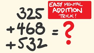 Easy Addition trick to add large numbers instantly [upl. by Mullins]