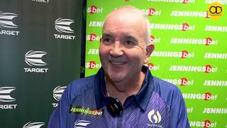 PHIL TAYLOR GLOWING ASSESSMENT ON LUKE LITTLER AND FALLON SHERROCK 9 DART LEG quot HES A ONE OFFquot [upl. by Esteban]