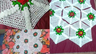 ROUND TABLE COVER WITH VERY NICE EASY amp FASTER CROCHET 7TH FLOWERSSHORTTHALIPOSHKUSANCOVERDESIGN [upl. by Mail]