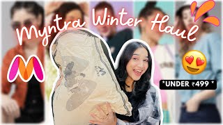 UNDER ₹499 HUGE MYNTRA WINTER HAUL 2022 😱  Sweaters Sweatshirts Hoodies  Rashi Shrivastava [upl. by Corri]