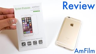 AmFilm Tempered Glass Screen Protector for iPhone 6S6S Plus Installation and Review [upl. by Elle]