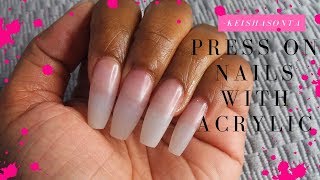 HOW TO PRESS ON NAILS WITH ACRYLIC [upl. by Mond]