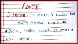 Adverb Definition with examples Types of Adverb Parts of Speech [upl. by Arteid565]