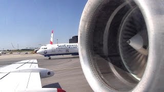 Full Engine View Startup Takeoff and Landing Fokker 70 Wien to Minsk Flight OS687 [upl. by Hnaht]