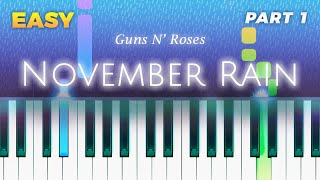 Guns N’ Roses  November Rain  EASY Piano TUTORIAL PART 1 by Piano Fun Play [upl. by Gladdie272]