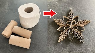 Schneeflocke  Weihnachten  Stern  Klopapier  Toilettenpapier  Basteln  DIY  Klorollen [upl. by Laszlo]