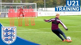 Kane Pritchard Baker amp Eric Dier England U21 Freekick Practice  Inside Training [upl. by Adall]