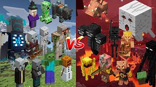 OVERWORLD VS NETHER  Minecraft mob battle [upl. by Jaala718]