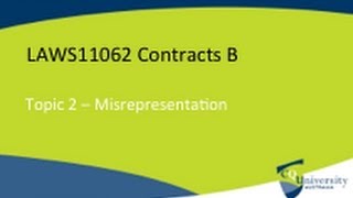 Misrepresentation in Contract Law [upl. by Ssidnak781]