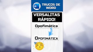 ⏺ Truco 7 Word  Efecto Versalitas o versales Cursos Word Básico [upl. by Naenaj]