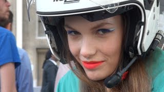 Fashion Week Paris 20132014 MODELS ON MOTORCYCLES [upl. by Dola]