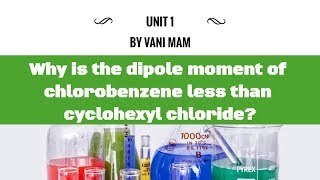 106 Why is the dipole moment of chlorobenzene less than cyclohexyl chloride chemistry cbse 12 [upl. by Pavlish]