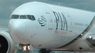 HD Boeing 777  PIA  Extreme Close Up  Manchester Airport [upl. by Eelyak]