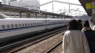 Nozomi Shinkansen N700 passing Himeji [upl. by Otilesoj]