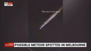 Possible meteor spotted blazing through Melbourne’s night sky [upl. by Akihsay]