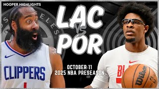 LA Clippers vs Portland Trail Blazers Full Game Highlights  Oct 11  202425 NBA Preseason [upl. by Wilen634]