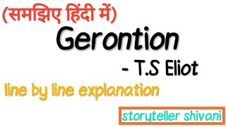 Gerontion poem line by line explanation  poem by TS Eliot [upl. by Yert883]