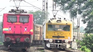 Dangerous Wap4 Loco Lead IntercityTeesta Torsha ExpressBandel EMU Local Trains Skipping Huge Curve [upl. by Naeruat]