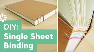 DIY Single Sheet Bookbinding Tutorial  Sea Lemon [upl. by Gardener]