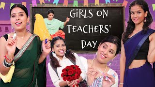 Girls On Teachers Day  Students vs Teachers  SBabli [upl. by Nimesay114]