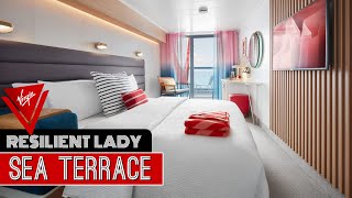 Sea Terrace  Virgin Voyages Resilient Lady  Full Walkthrough Room Tour amp Review 4K [upl. by Nida]