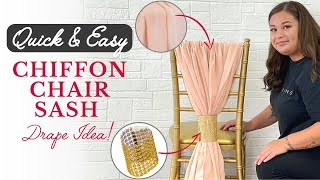 Quick and Easy Chiavari Chiffon Chair Decorations Drape Idea [upl. by Gustavus]