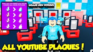 I SHREDDED ALL MY CHAIRS In YouTube Simulator To Make ALL YOUTUBE PLAQUES IN THE GAME Roblox [upl. by Wells294]