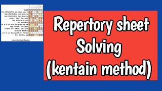 How to solve Repertory Sheet Kents repertory Repertory Homoeopathy [upl. by Ahsinaj527]