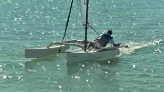 Sail the NINJA  a fast tacking proa in Langebaan [upl. by Anelrats292]