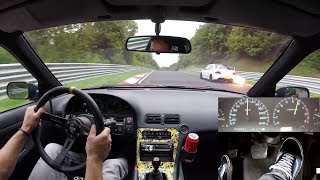 Nissan 200SX on slippy Nürburgring Nordschleife S13 CA18DET 17082019 日産 ニュルブルク 4K [upl. by Joy]