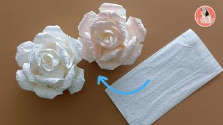 DIY rose paper from tissue paper craft paper [upl. by Ciapha]