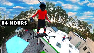 24 HOURS Flying On My Real HOVERBOARD AIRCRAFT Drone  In Real Life IRL POV [upl. by Huba]