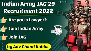 Indian Army JAG 29 Course Recruitment 2022  Eligibility Exam Dates Syllabus  Join Indian Army [upl. by Aihcila719]