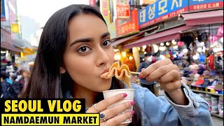 SEOUL VLOG Local Korean Street food at the famous Namdaemun Market  Sakshma Srivastav [upl. by Liesa]