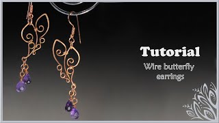 Gemstone and wire butterfly earrings [upl. by Binny]