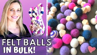 HOW TO MAKE FELT BALLS FROM WOOL ROVING IN BULK using a wet felting method  EASY FELTING TUTORIAL [upl. by Feeney]