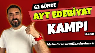 Metinlerin Sınıflandırılması  62 Günde AYT EDEBİYAT Kampı 2024 PDF 📌3Gün  Deniz Hoca [upl. by Eedyaj539]