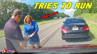 KAREN DISTRICT ATTORNEY GETS COPS CALLED ON HER AFTER CAUSING A CRASH [upl. by Chesna]