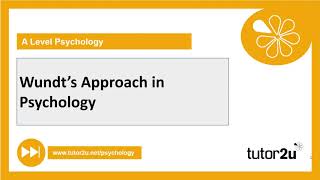 Wundt’s Approach in Psychology  AQA A Level Psychology Catch Up 2021 [upl. by Drolet]