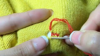 How to Mend a Hole in Knitted Sweater by Yourself [upl. by Stefano]